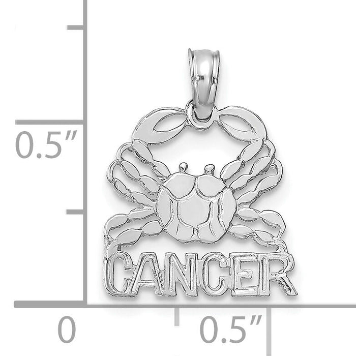 14k WG CANCER Zodiac Charm-K8949W