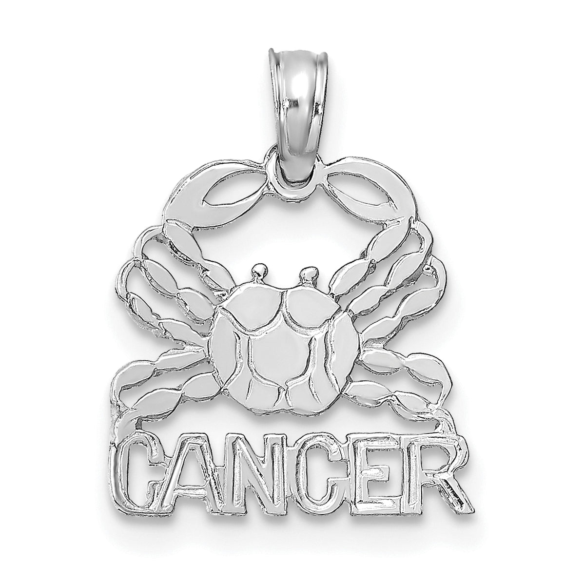 14k WG CANCER Zodiac Charm-K8949W