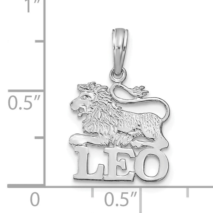 14k WG LEO Zodiac Charm-K8950W
