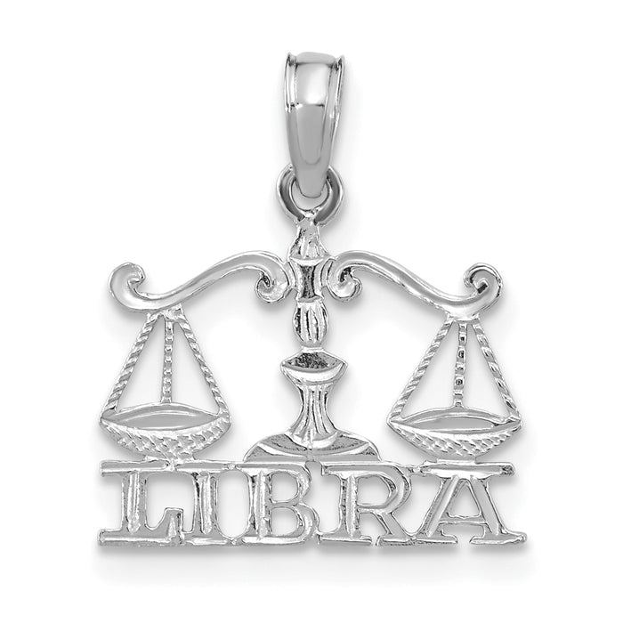 14k WG LIBRA Zodiac Charm-K8952W