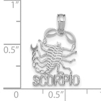 14k WG SCORPIO Zodiac Charm-K8953W