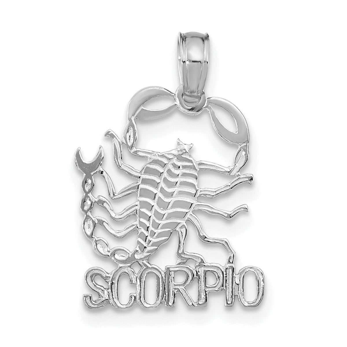 14k WG SCORPIO Zodiac Charm-K8953W