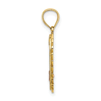 14k Two-tone White Rhodium SWEET 16 In Heart Charm-K8961