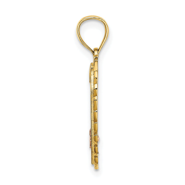 14k Two-tone White Rhodium SWEET 16 In Heart Charm-K8961