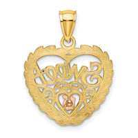 14k Two-tone White Rhodium SWEET 16 In Heart Charm-K8961