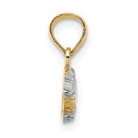 14k w/Rhodium 2-D  Alligator Charm-K8966