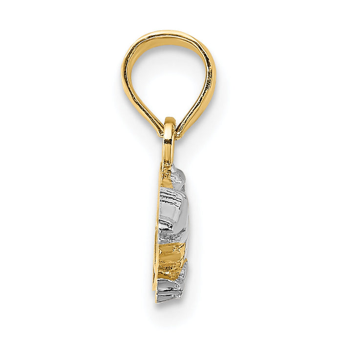 14k w/Rhodium 2-D  Alligator Charm-K8966