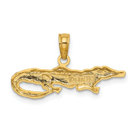 14k w/Rhodium 2-D  Alligator Charm-K8966