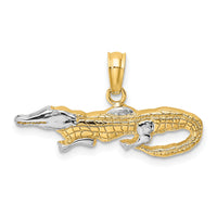 14k w/Rhodium 2-D  Alligator Charm-K8966