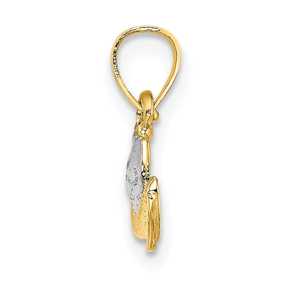 14k w/ Rhodium Cowboy Hat Charm-K8969