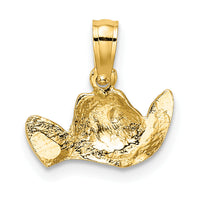 14k w/ Rhodium Cowboy Hat Charm-K8969