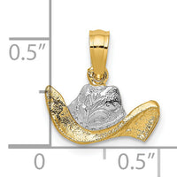 14k w/ Rhodium Cowboy Hat Charm-K8969