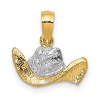 14k w/ Rhodium Cowboy Hat Charm-K8969