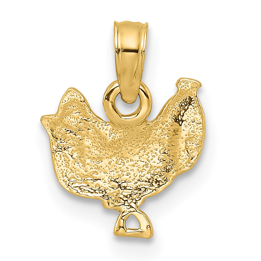 14k with White Rhodium Saddle Pendant-K8970