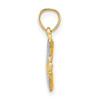 14k w/ Rhodium Cowboy Boot Charm-K8971