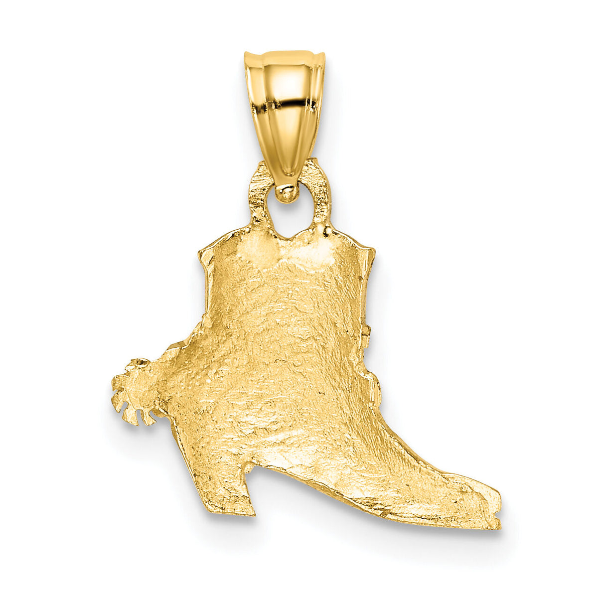 14k w/ Rhodium Cowboy Boot Charm-K8971