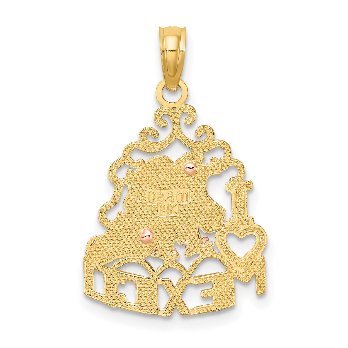 14k Two-tone I HEART MEXICO  w/ Eagle Charm-K8973