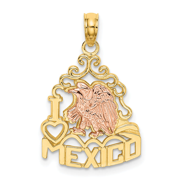 14k Two-tone I HEART MEXICO  w/ Eagle Charm-K8973