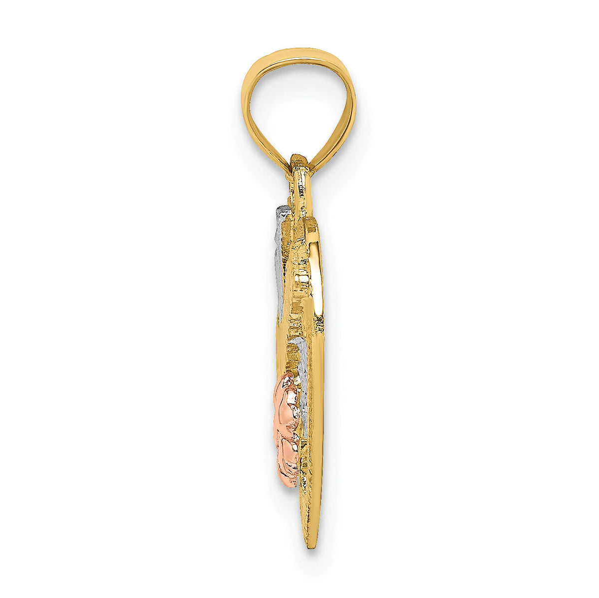 14k Two-tone  White Rhodium #1 GRANDMA In Heart Charm-K8991