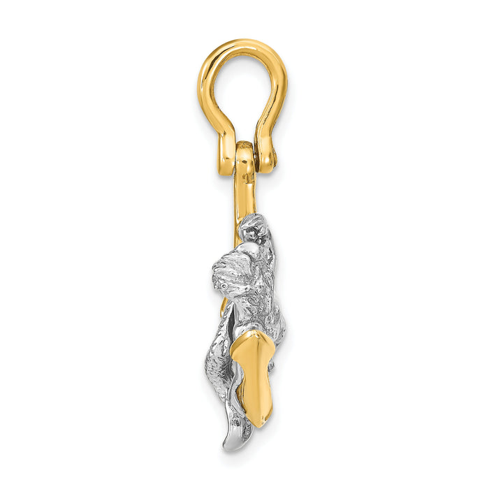 14K Two-Tone 3-D Anchor and Mermaid Charm-K8993