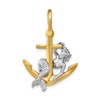 14K Two-Tone 3-D Anchor and Mermaid Charm-K8993