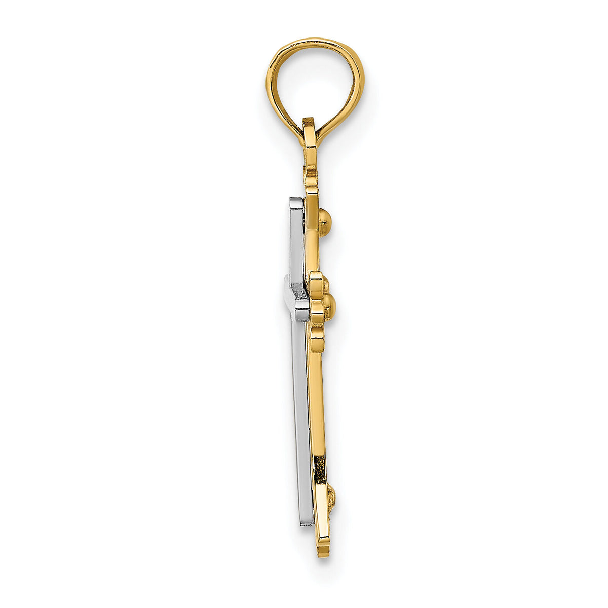 14k Two-tone Center Cross Charm-K8994