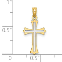 14k Two-tone Center Cross Charm-K8994