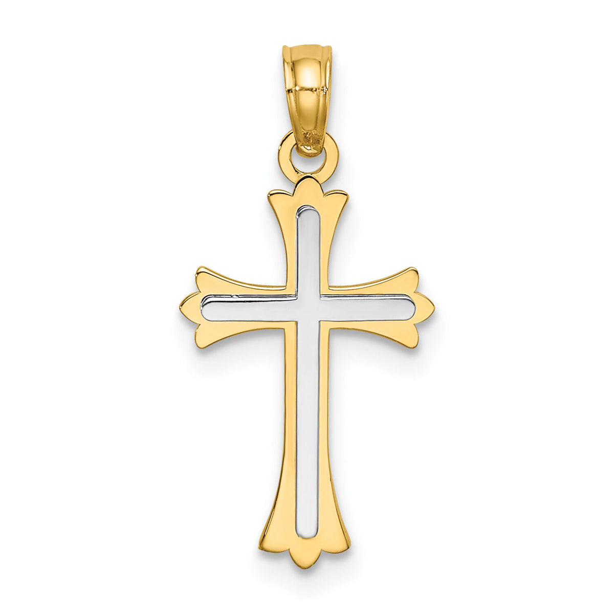 14k Two-tone Center Cross Charm-K8994