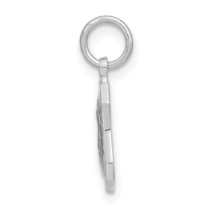 14k White Gold Police Badge Charm-K900