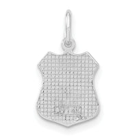 14k White Gold Police Badge Charm-K900