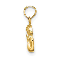 14K Angel Resting On Elbow w/ Rhodium Wing Charm-K9001
