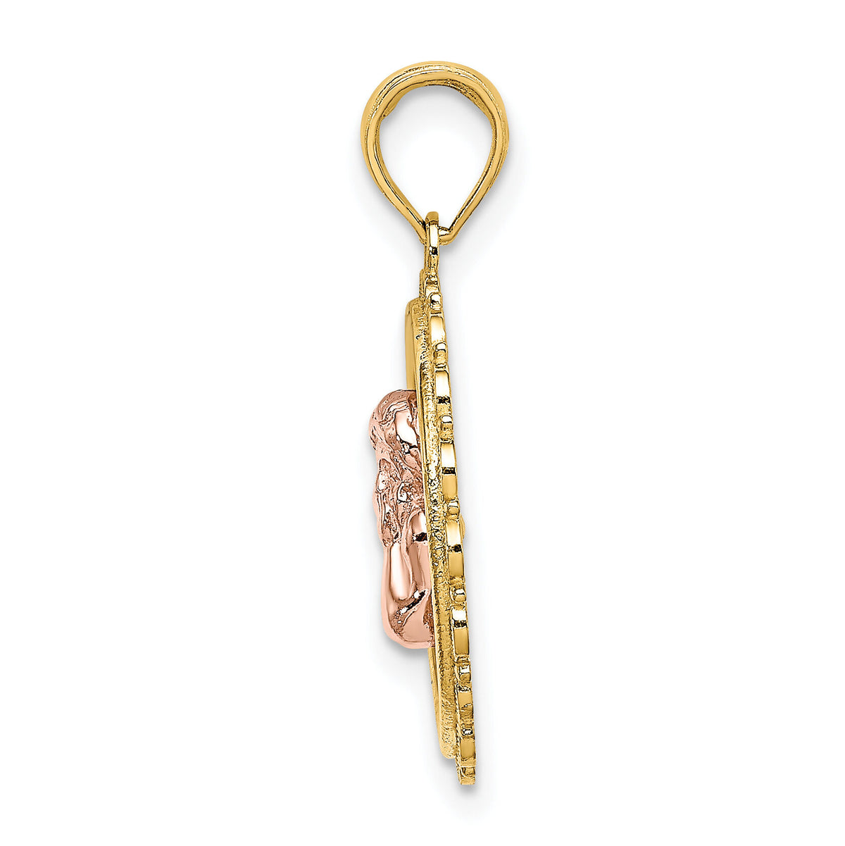 14K Two-tone w/White Rhodium Cut-out Angel Charm-K9002