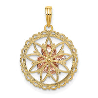 14K Two-tone w/White Rhodium Cut-out Angel Charm-K9002