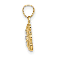 14k w/Rhodium Teddy Bear Charm-K9004