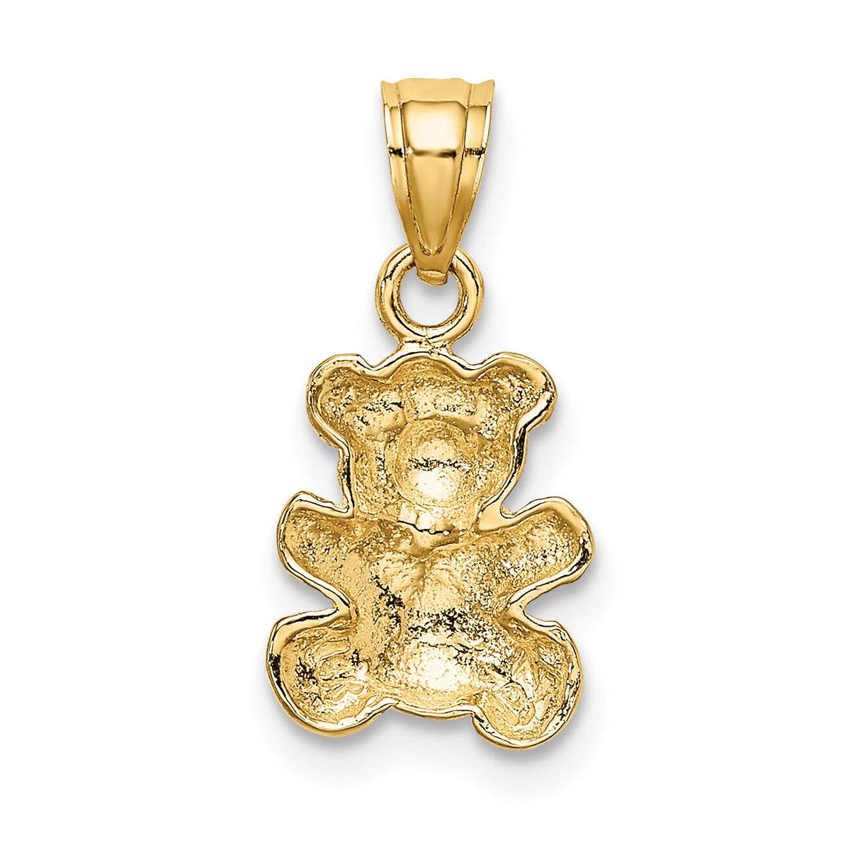 14k w/Rhodium Teddy Bear Charm-K9004