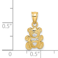 14k w/Rhodium Teddy Bear Charm-K9004