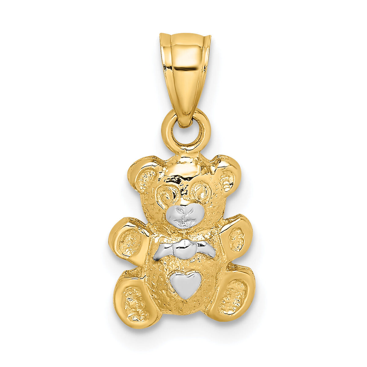 14k w/Rhodium Teddy Bear Charm-K9004
