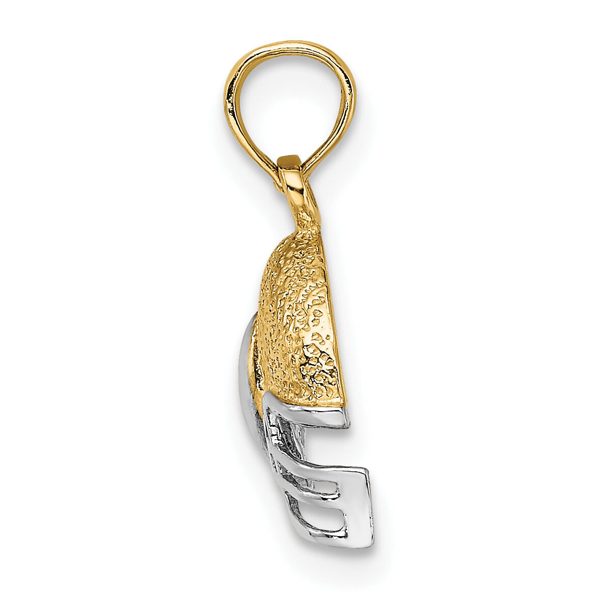 14k w/Rhodium Football Helmet Charm-K9006
