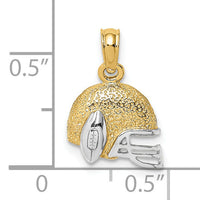 14k w/Rhodium Football Helmet Charm-K9006