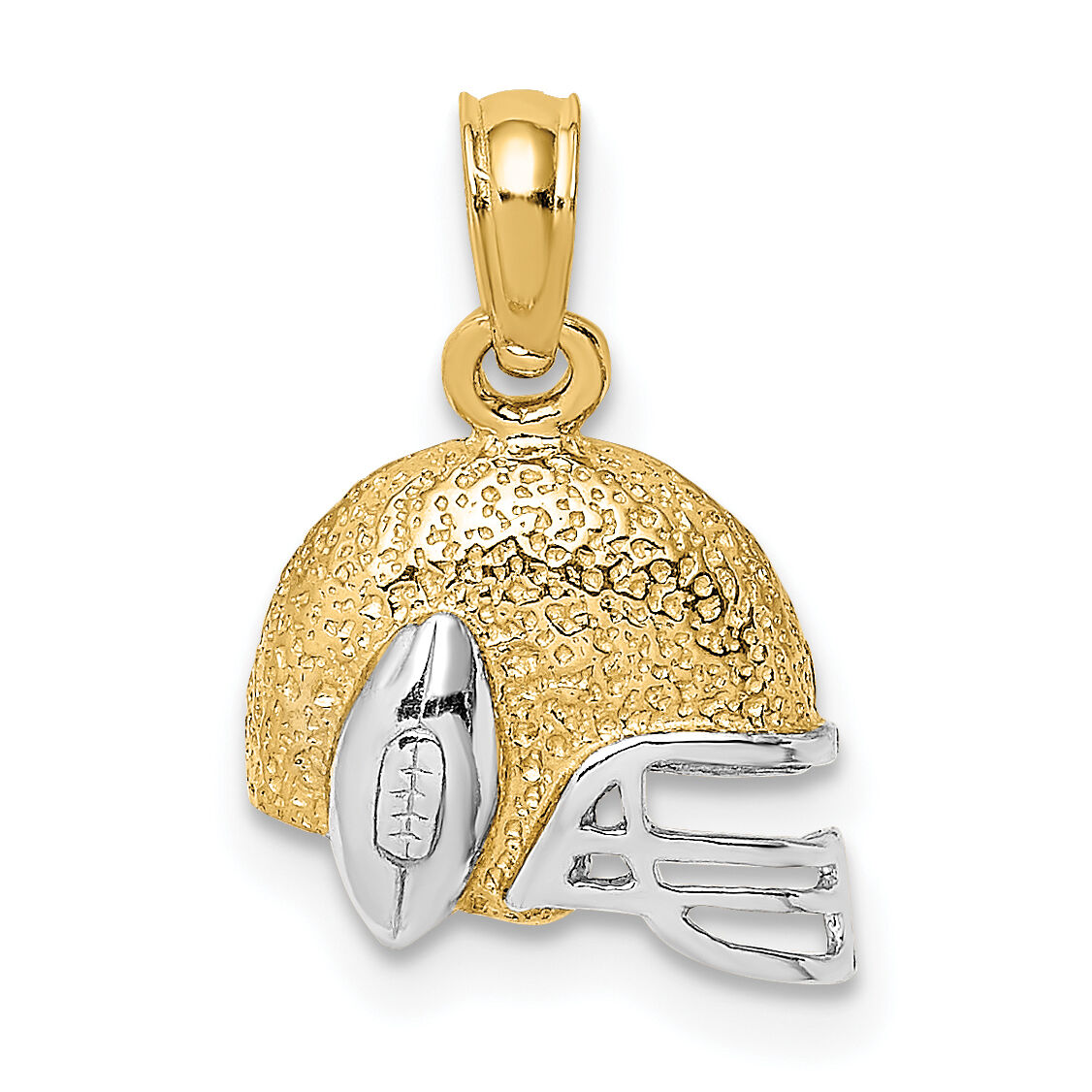 14k w/Rhodium Football Helmet Charm-K9006