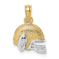 14k w/Rhodium Football Helmet Charm-K9006