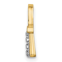 14K W/ Rhodium Textured and Polished Purse Charm-K9015