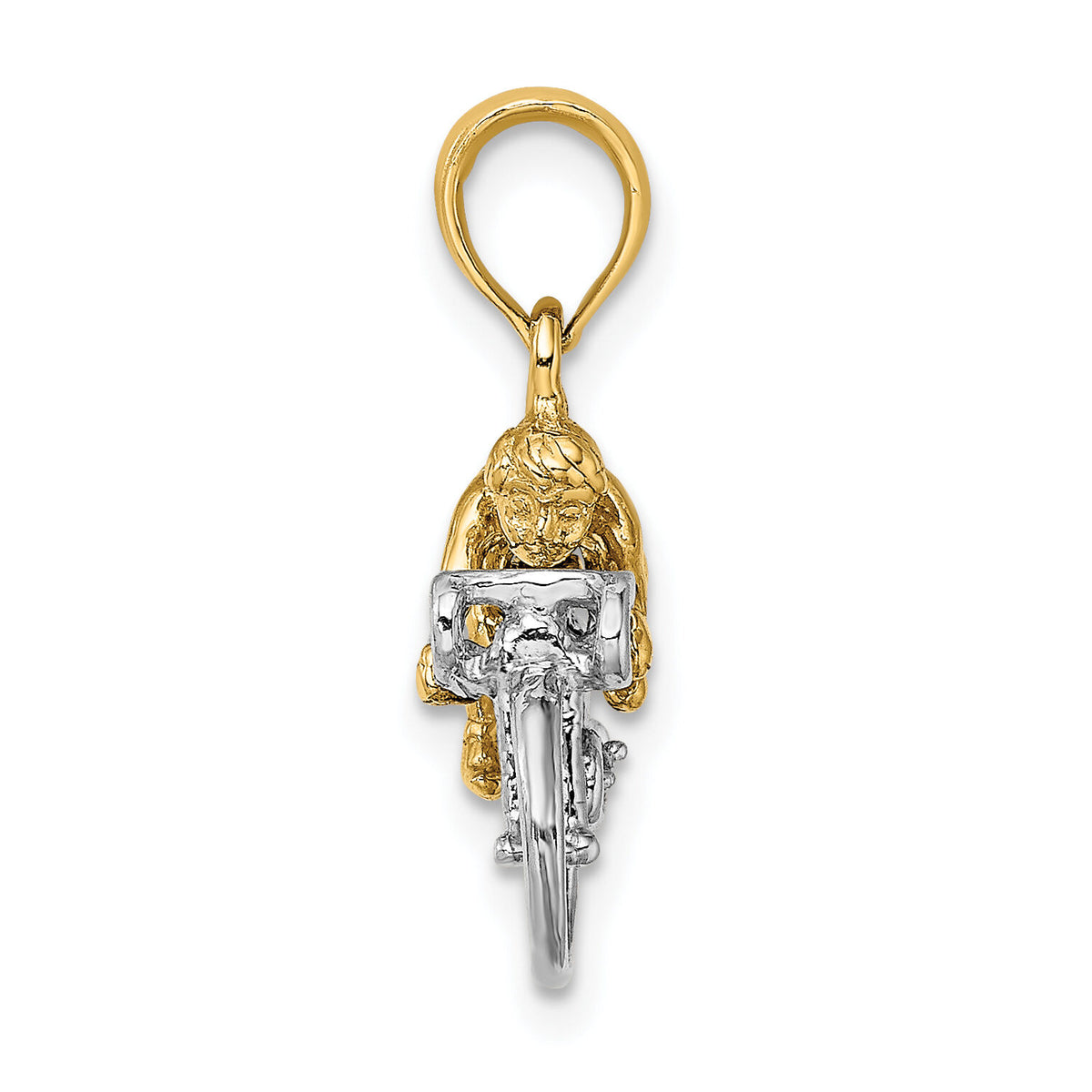 14K Two-Tone 3-D Bicycle With Rider Charm-K9020