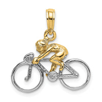 14K Two-Tone 3-D Bicycle With Rider Charm-K9020