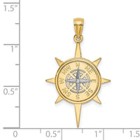 14K Two-Tone Star w/ Nautical Compass Charm-K9022