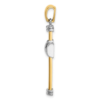 14K Two-tone Polished Cross Charm-K9033