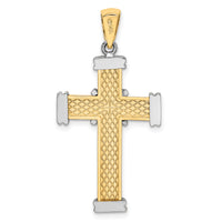 14K Two-tone Polished Cross Charm-K9033