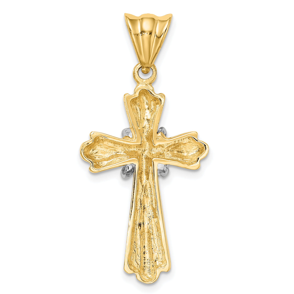 14K Two-Tone Polished Cross X Center Design Charm-K9034