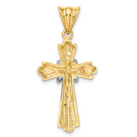 14K Two-Tone Polished Cross X Center Design Charm-K9034