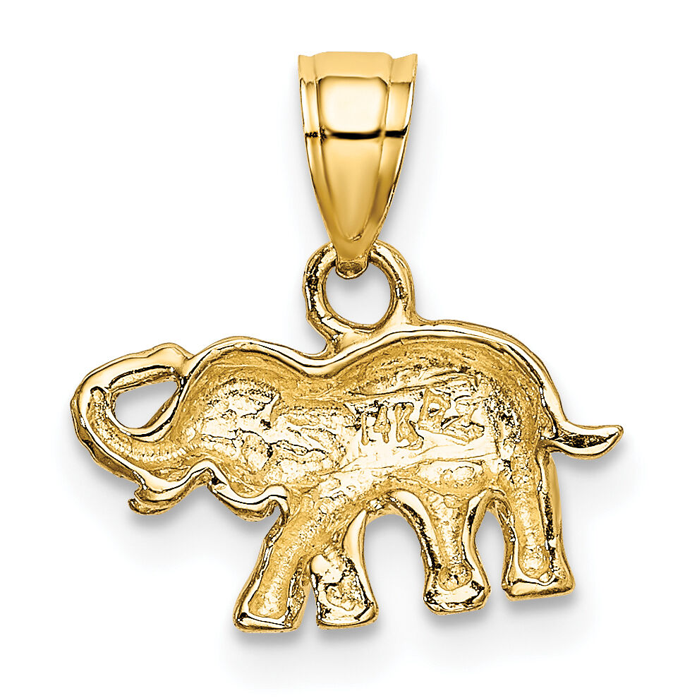 14k w/ Rhodium Small Elephant Charm-K9036